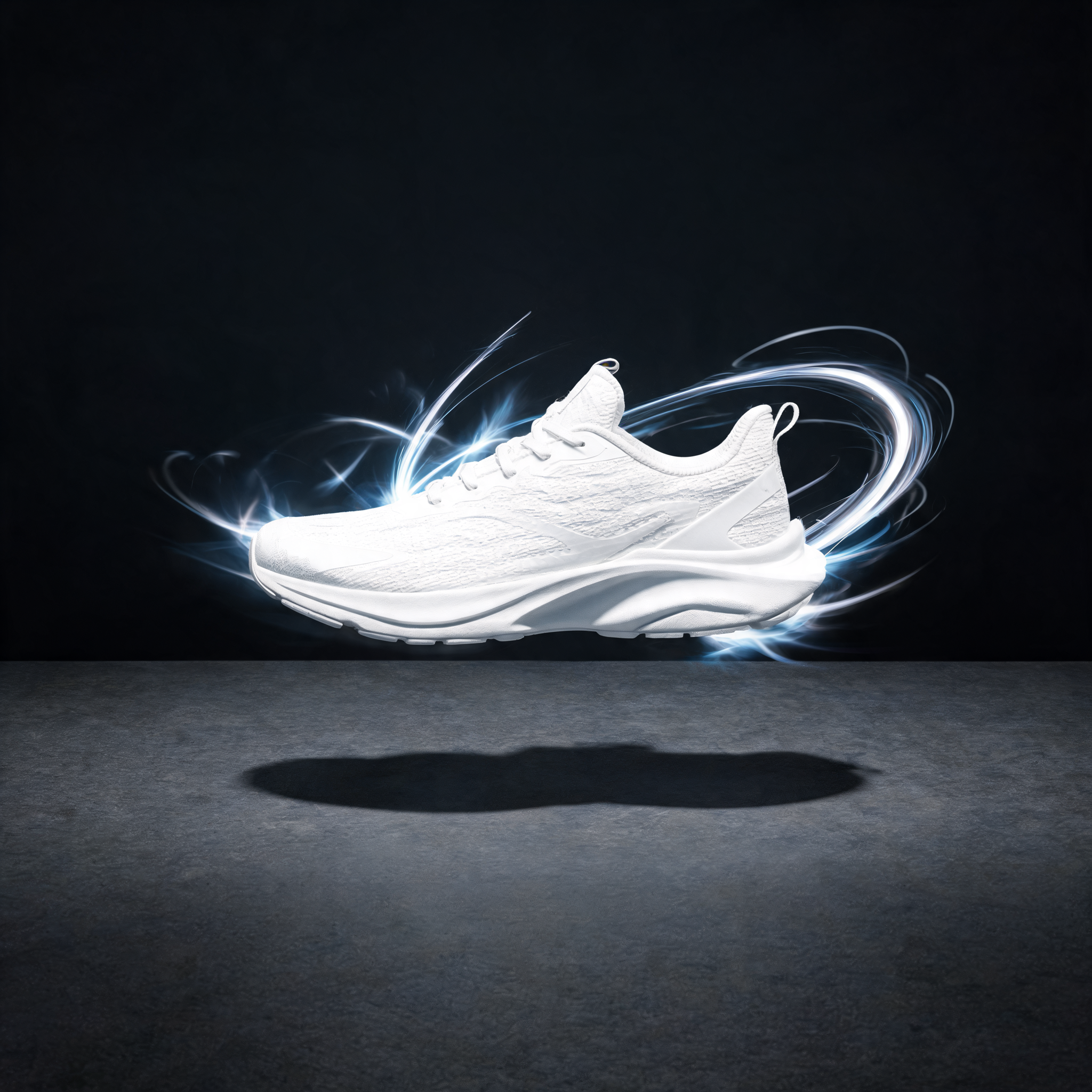 Futuristic sneaker campaign product shot